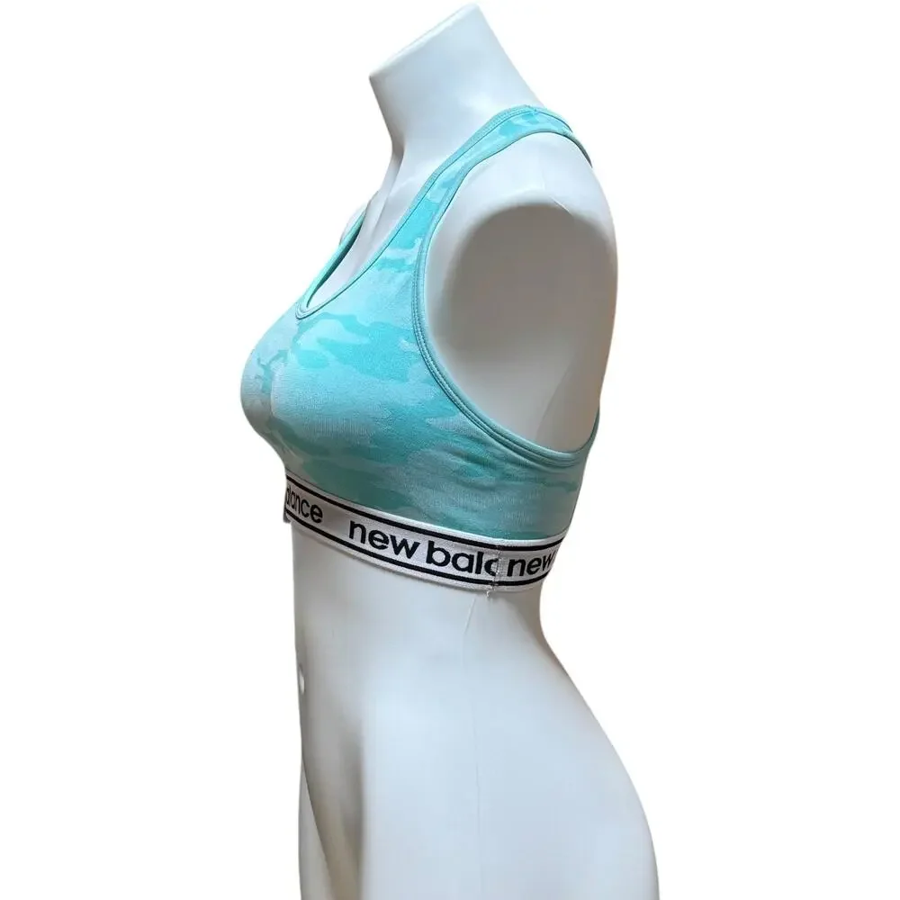 NB New Balance Medium Support Racerback Sports Bra Aquamarius Medium